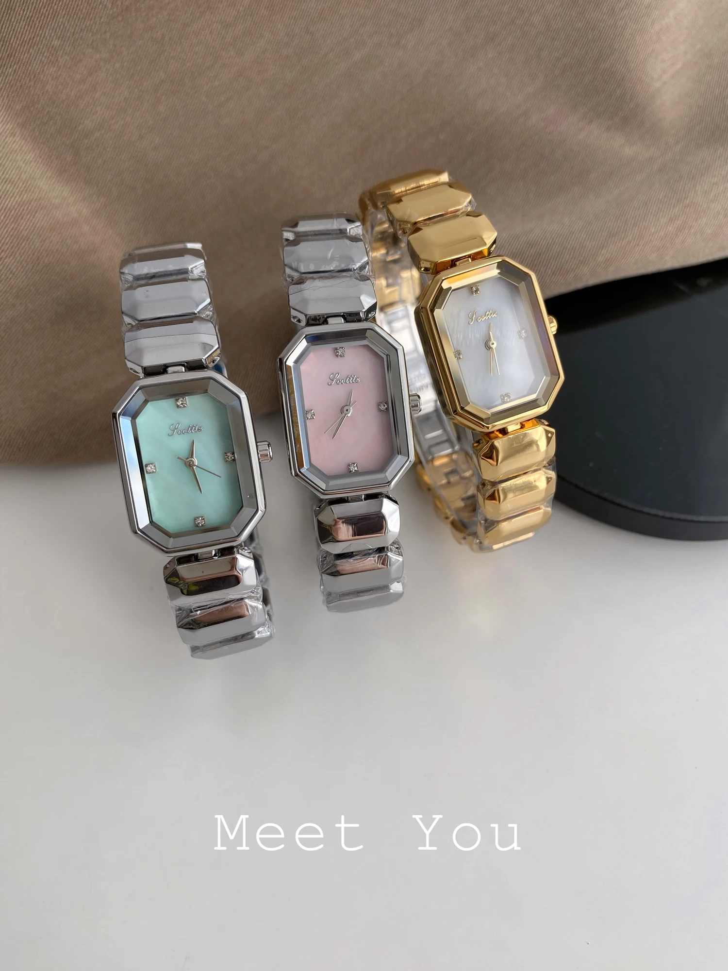 Элегантный перламутровый циферблат, винтажный браслет, мягкий роскошный квадратный браслет, стильные и минималистичные женские часы.