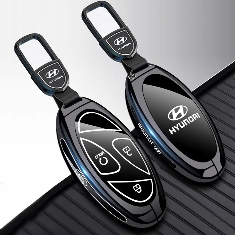 Étui pour clé de voiture en métal, 5/7 boutons, accessoire de protection Fob pour Hyundai Kona n-line EV Elantra SEL Grand Prix GN7 IONIQ IONIC 6