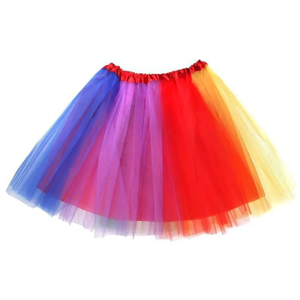 

Colorful Rainbow Tutu Skirt Pride Day Feather Headband Rainbow Striped Socks & Gloves Soft Durable Party Costume Accessory Set