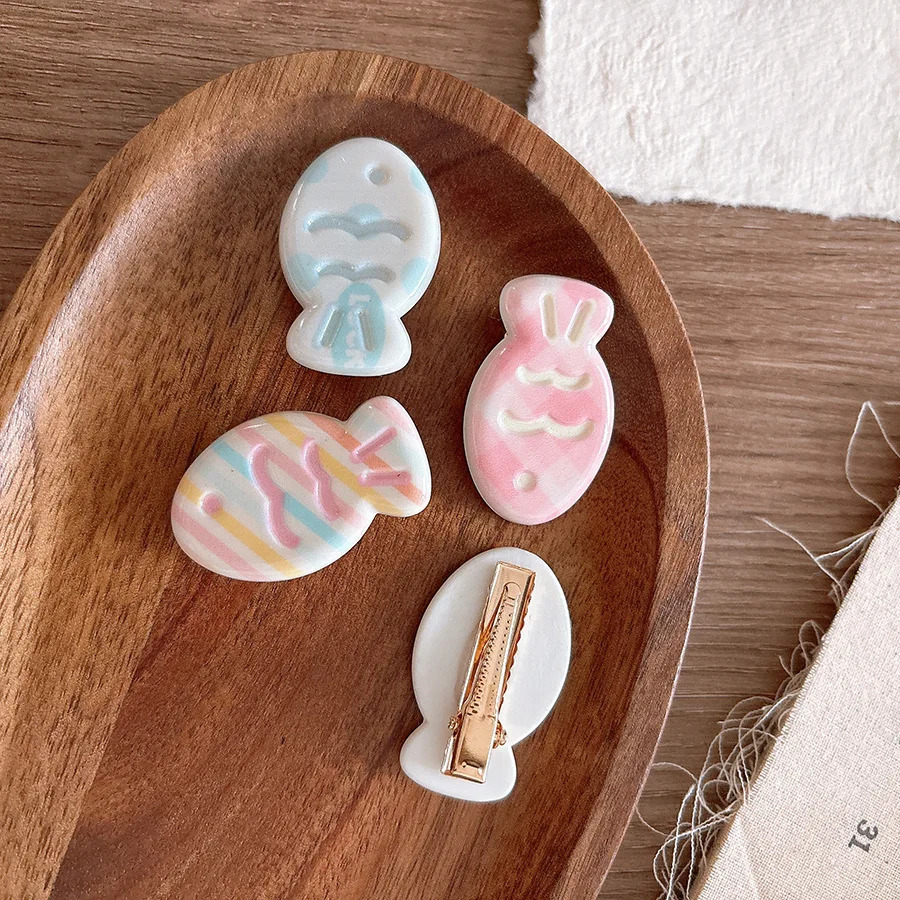 3pcs Cute Mini Taiyaki Hair Clips Kawaii Side Bangs Barrettes for