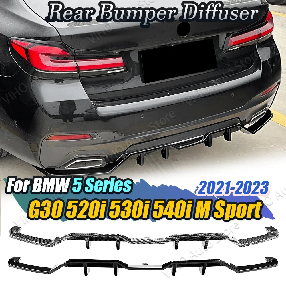 For BMW 5 Series G30 LCI 520i 525i 530i 540i 2021-2023 M Sport Rear Bumper Lip Splitter Diffuser Side Corner Protector Spoiler