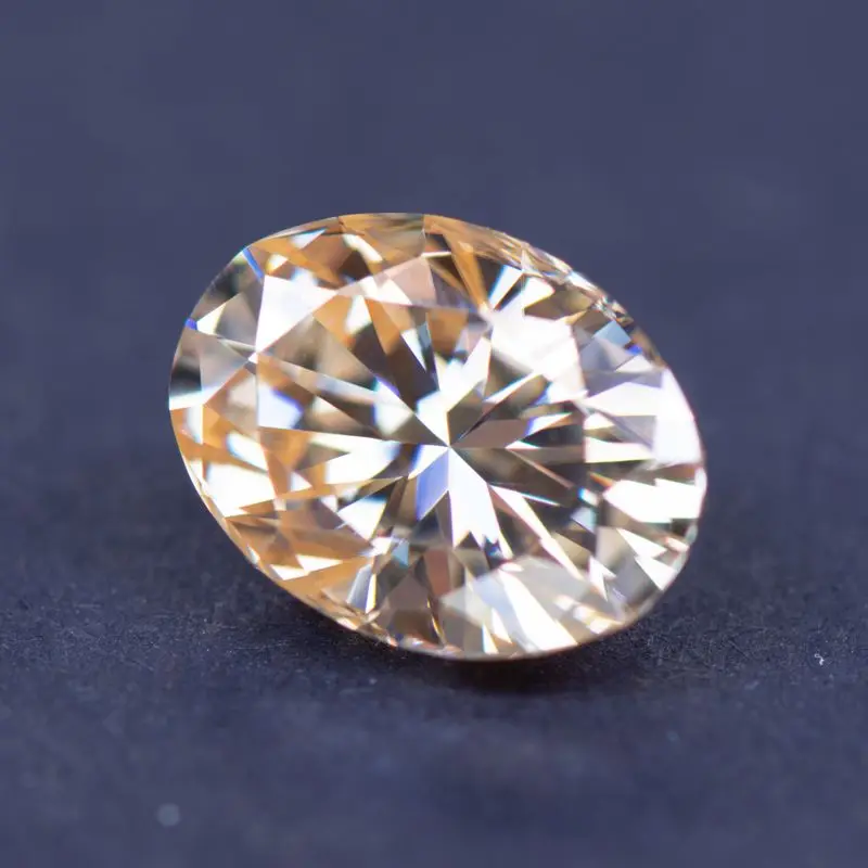 Moissanite Stone Oval Cut Natural Champagne Color for Jewelry Making DIY Ring Necklace Earrings Main Materials with Certificate