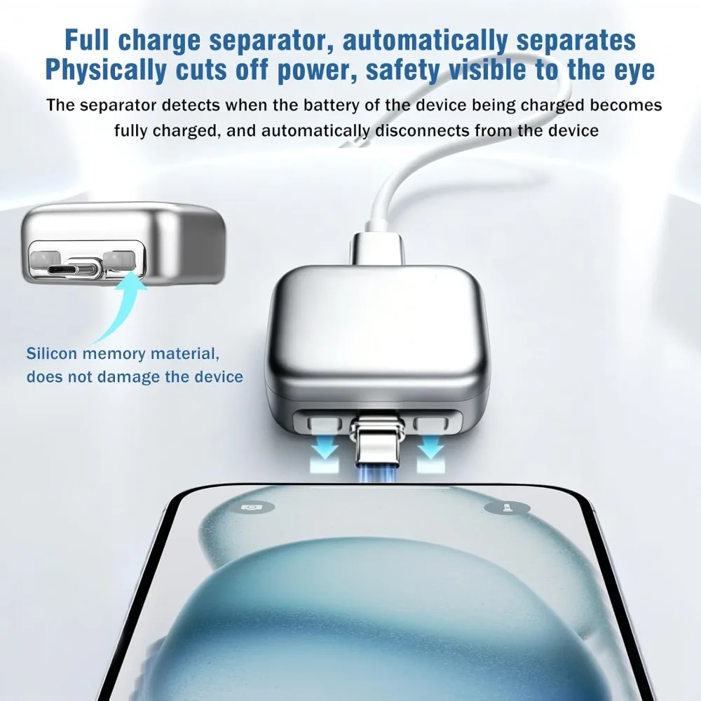 140W USB-C Auto Stop Charging Adapter Smart Physical Disconnect Power Separator Battery Protection for IPhone 17 Laptop Tablet