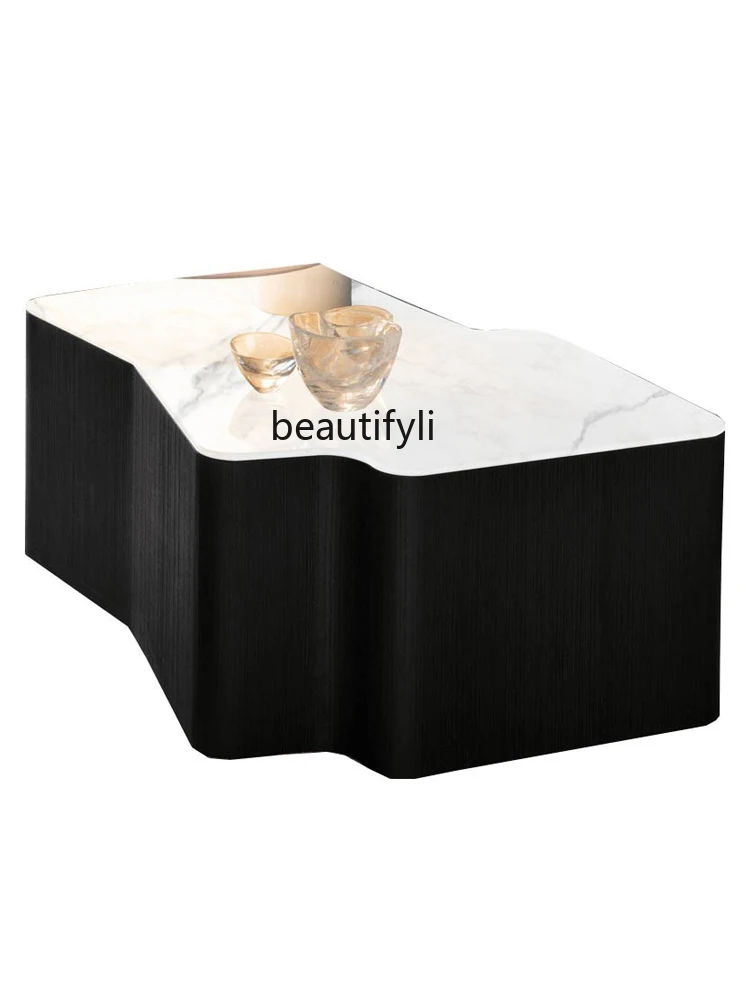 

Italian Post-Modern Simple Coffee Table Model Room Home Complete Marble Small Table Light Luxury Hong Kong Style