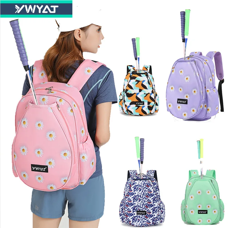 

2024 New YWYAT Tennis Badminton Raquet Sports Bag Backpack Can Hold 2-3pcs Rackets Macaron Color Series Unisex