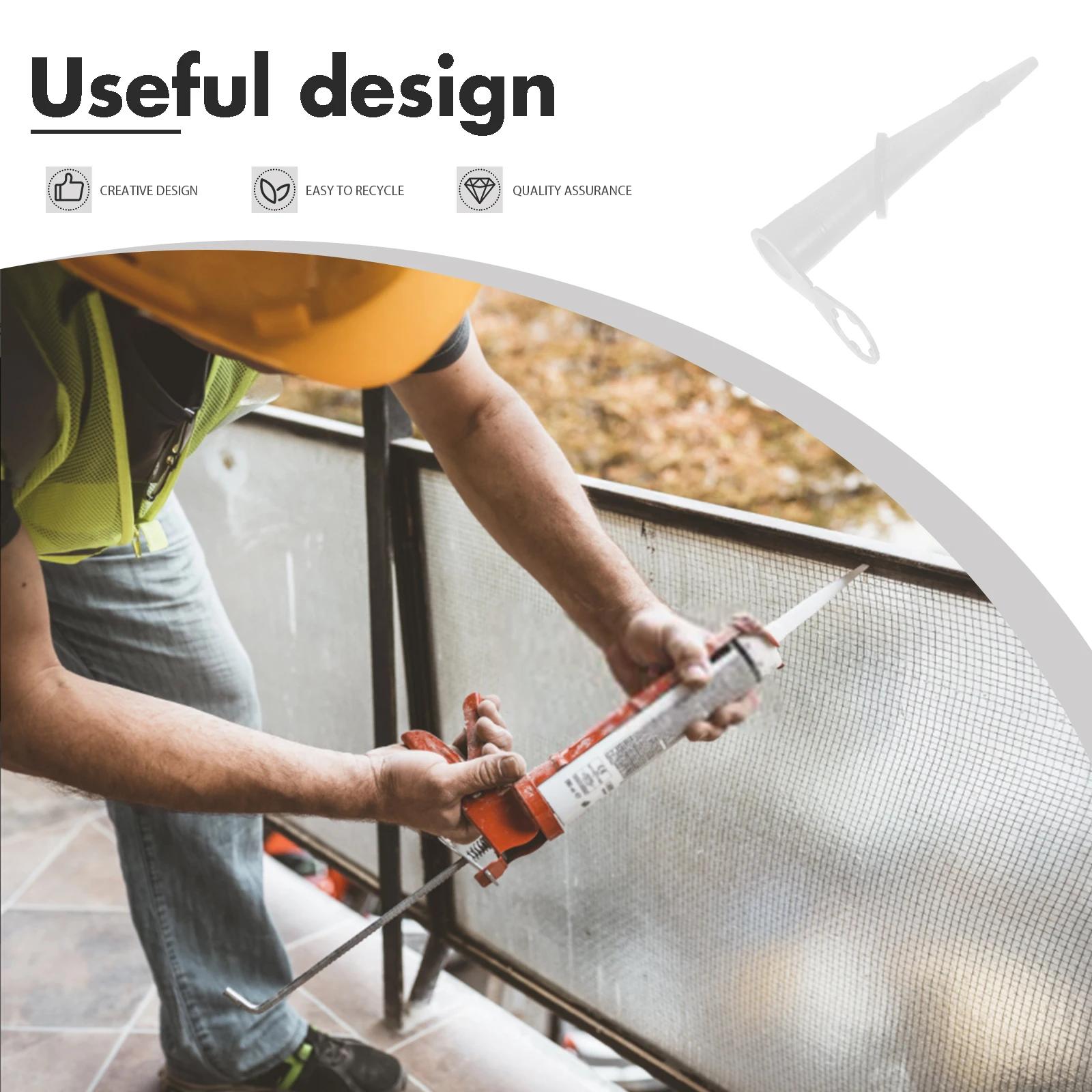 

4Pcs Caulk Nozzle Tool with Threaded Opening for Precise Application and Long-Lasting Use Caulking Tips Caulk Sealant Tip