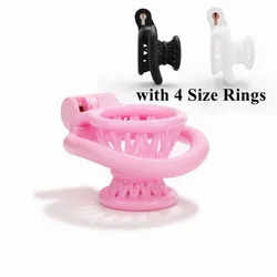 Resin Negative Chastity Cage for Men Sissy Lightweight Cock Lock with 4 Size Penis Rings Lock Device BDSM Adults Sex Toys Shop