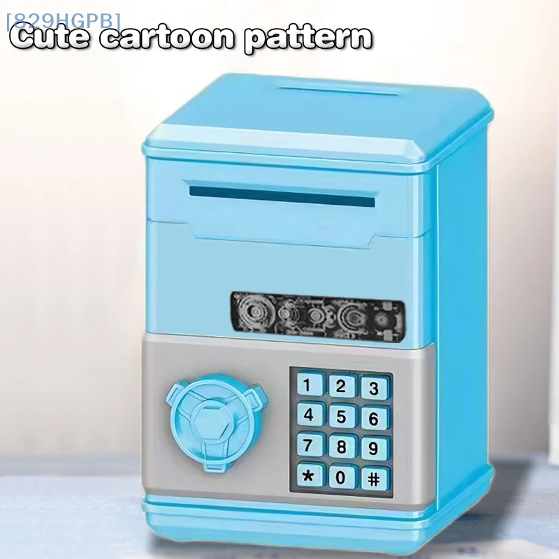 عملات آمنة صغيرة أوتوماتيكية، صندوق نقود موفر للنقود، رمز عداد كلمة المرور، قفل مفتاح، بنك العملات المعدنية، ATM للأطفال #3