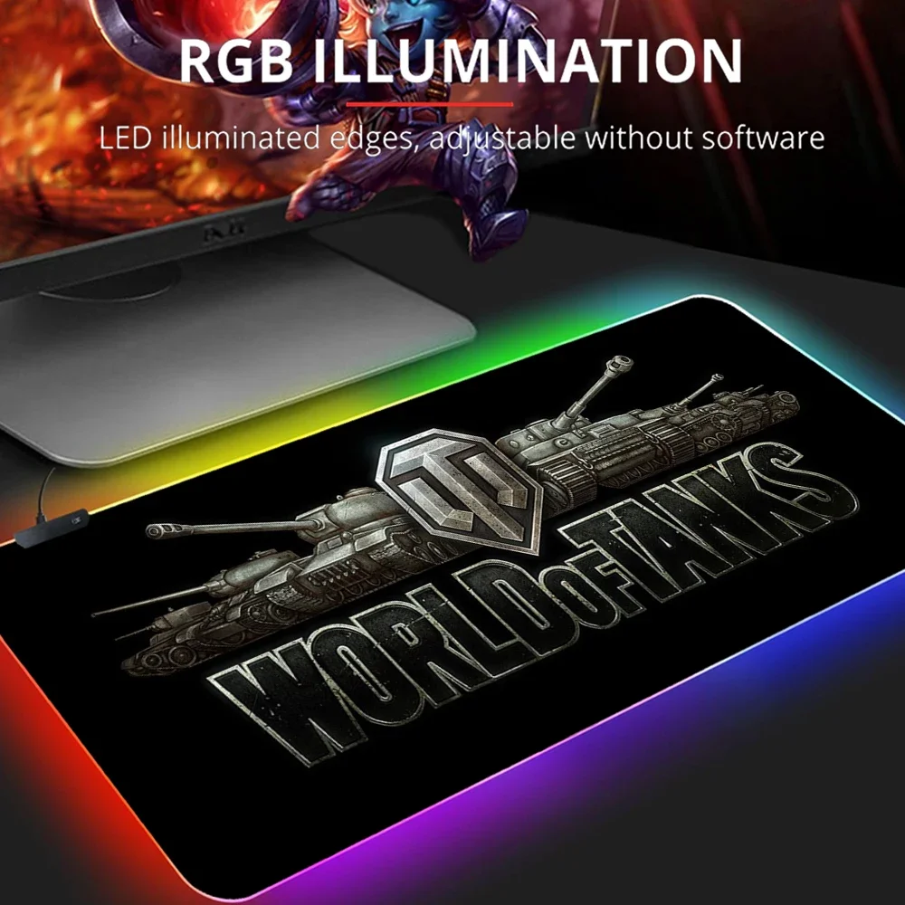 RGB Luminous Gaming Mouse Mat accessories world of tanks Rubber Mouse mat For Computer PC Colorful mat LED mouse carpet Backlit