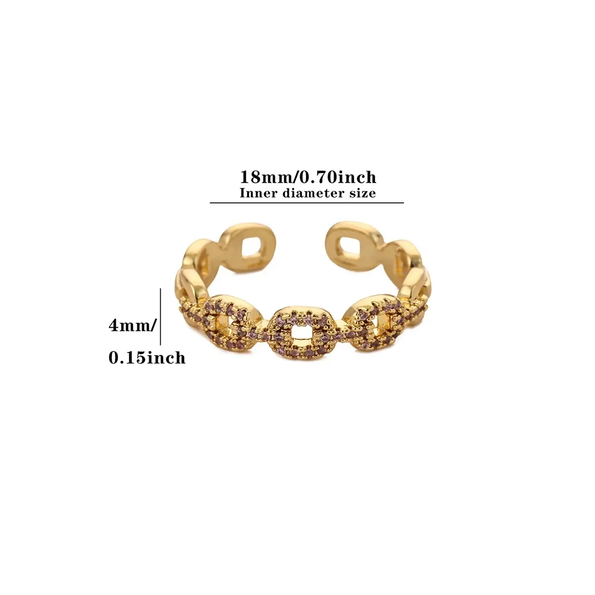 Women's Adjustable Zircon Star Moon Ring, Gold Color