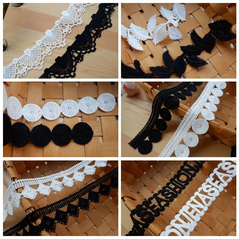 Exquisite Cotton Embroidery Ribbon Lace Trim, Skirt Sewing Accessories, Clothing Decorative Materials, High Quality