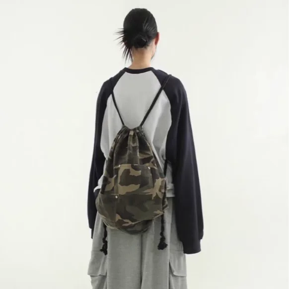 Miyagawa Camouflage Bucket Bag Backpack Cool Backpacks for Men and Women