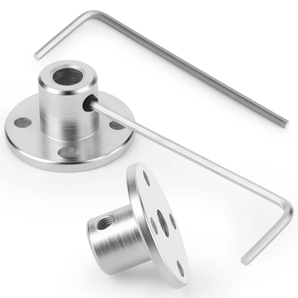 2pcs Flange Rigid Shaft Coupling Coupler Collar Clamp Bracket Motor Joint Connector 3mm to 14mm W/ Screw & Wrenches