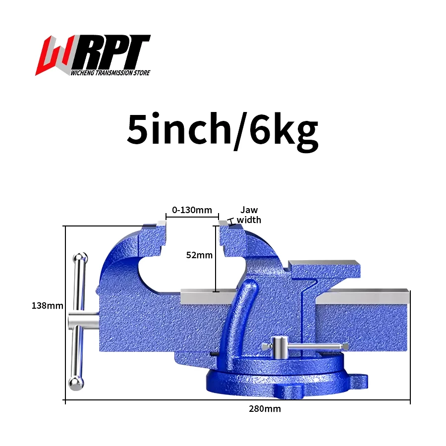 1PC Heavy Duty Bench Vise Household Small Vice 5 Inch 6KG Workbench 360 Degree Rotation Flat-Nose Pliers