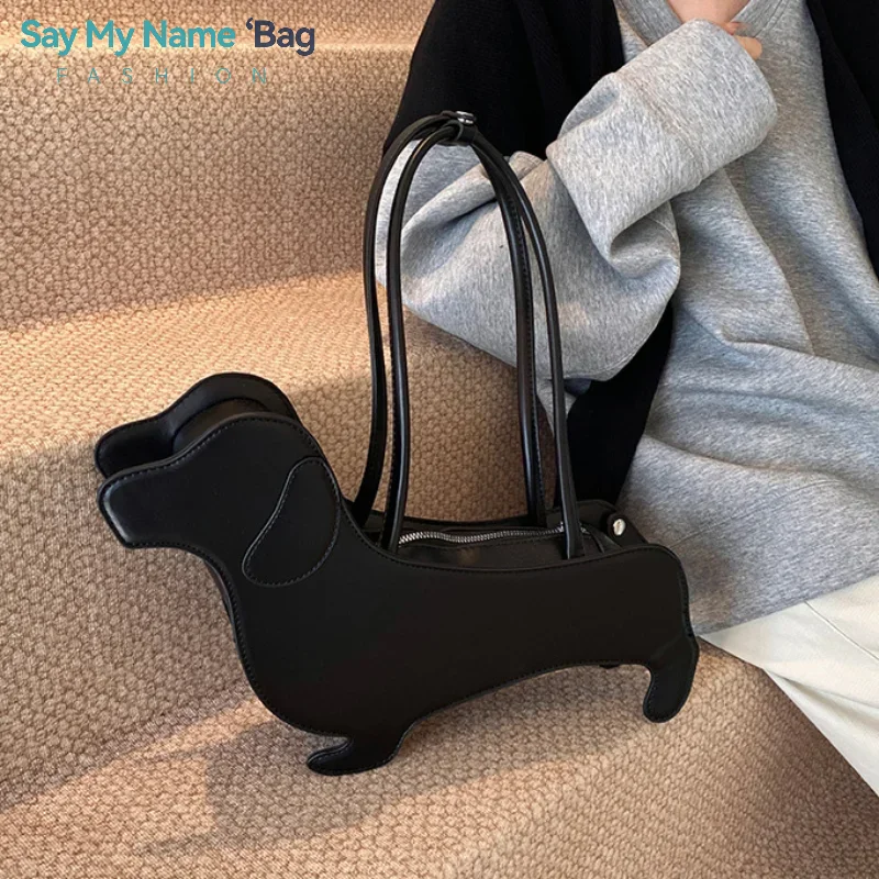 

NS Three-dimensional Dachshund Shoulder Bag PU Leather Retro Handbag Korean Design Underarm Bag Purse and Handbag Designer Bag