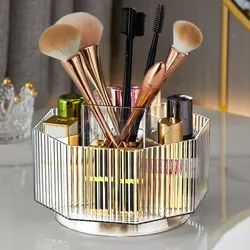 1PC Multi-function Rotating Makeup Brush Storage Box Lipstick Storage Rack Desktop Large Capacity