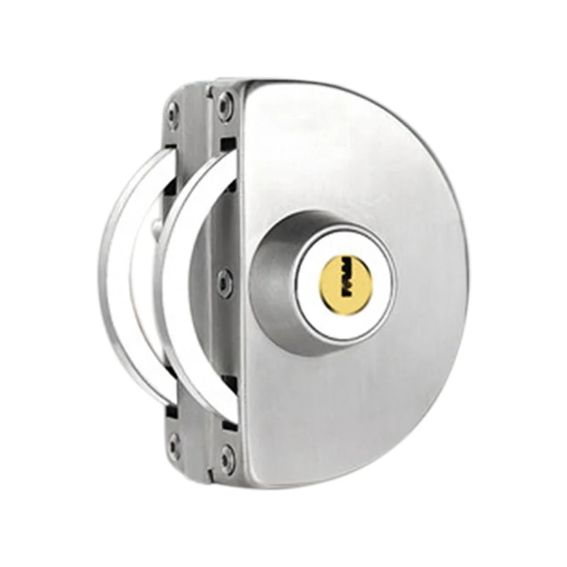 Juego de cerraduras para vitrina/vitrina de vidrio A45M, puerta doble de acero inoxidable, sin necesidad de perforación, juego de herramientas para el hogar fácil de instalar con 2