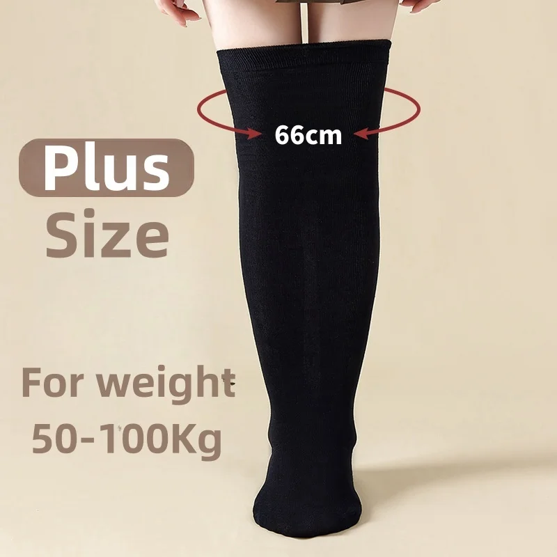 

Elastic Plus Size Sexy Women Long Socks Over Knee Thigh High Stockings Large Size Black White Stripes Long Sock Stocking Hosiery