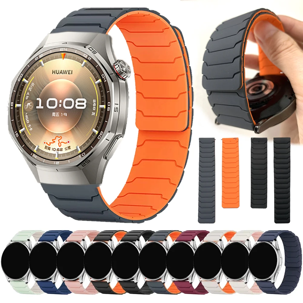 20 22 مللي متر حزام رياضي من السيليكون المغناطيسي لساعة هواوي 5 46 مللي متر GT 6 5 Pro GT 3 SE 4 5 6 شريط ناعم نهائي لـ AMAZFIT BALANCE 2