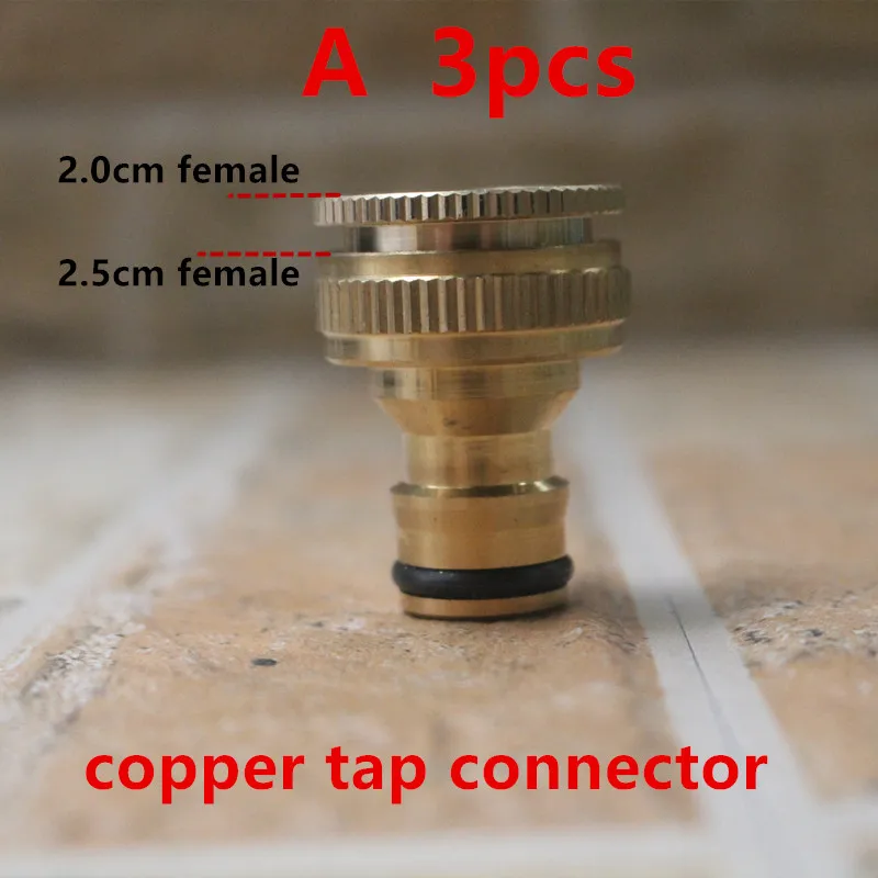 3pcs 1/2'' 3/4'' 1'' Brass Tap Quick Connecter Copper Hose Coupling Adapter Garden Tubing Repair Watering Gun Fittings Tool