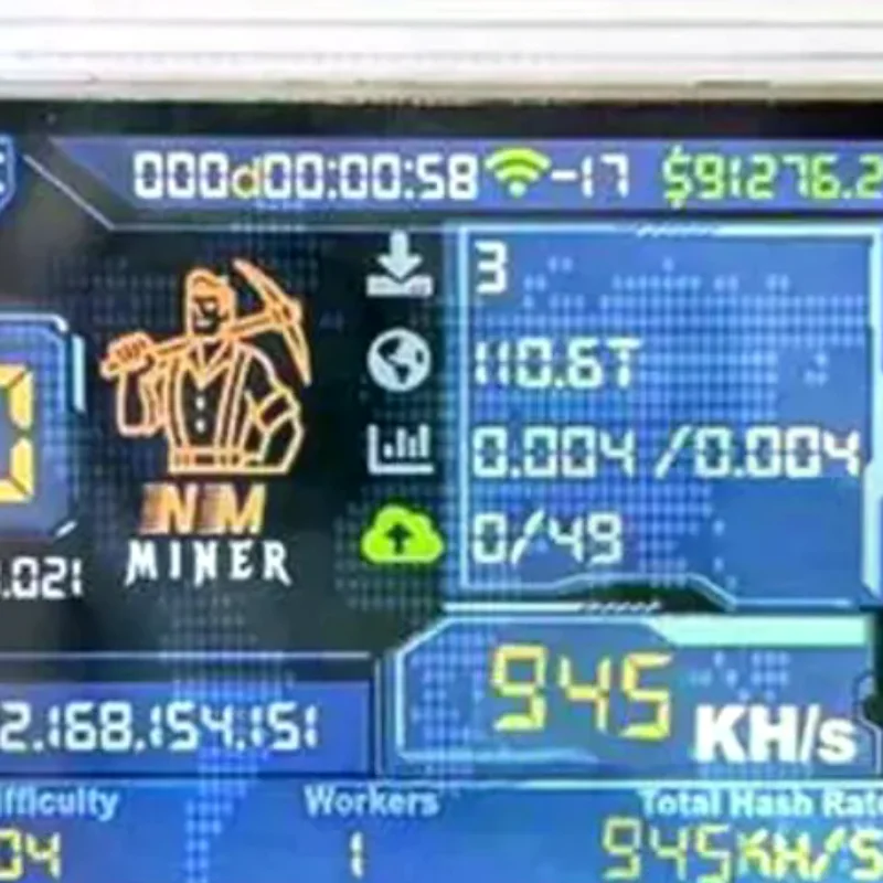 

1060KH/S Nerdminer Nmminer Upgraded Harshrate 2.8 Inch Smart Display Bitcoin Crypto Solo Lottery Miner Nerdminer