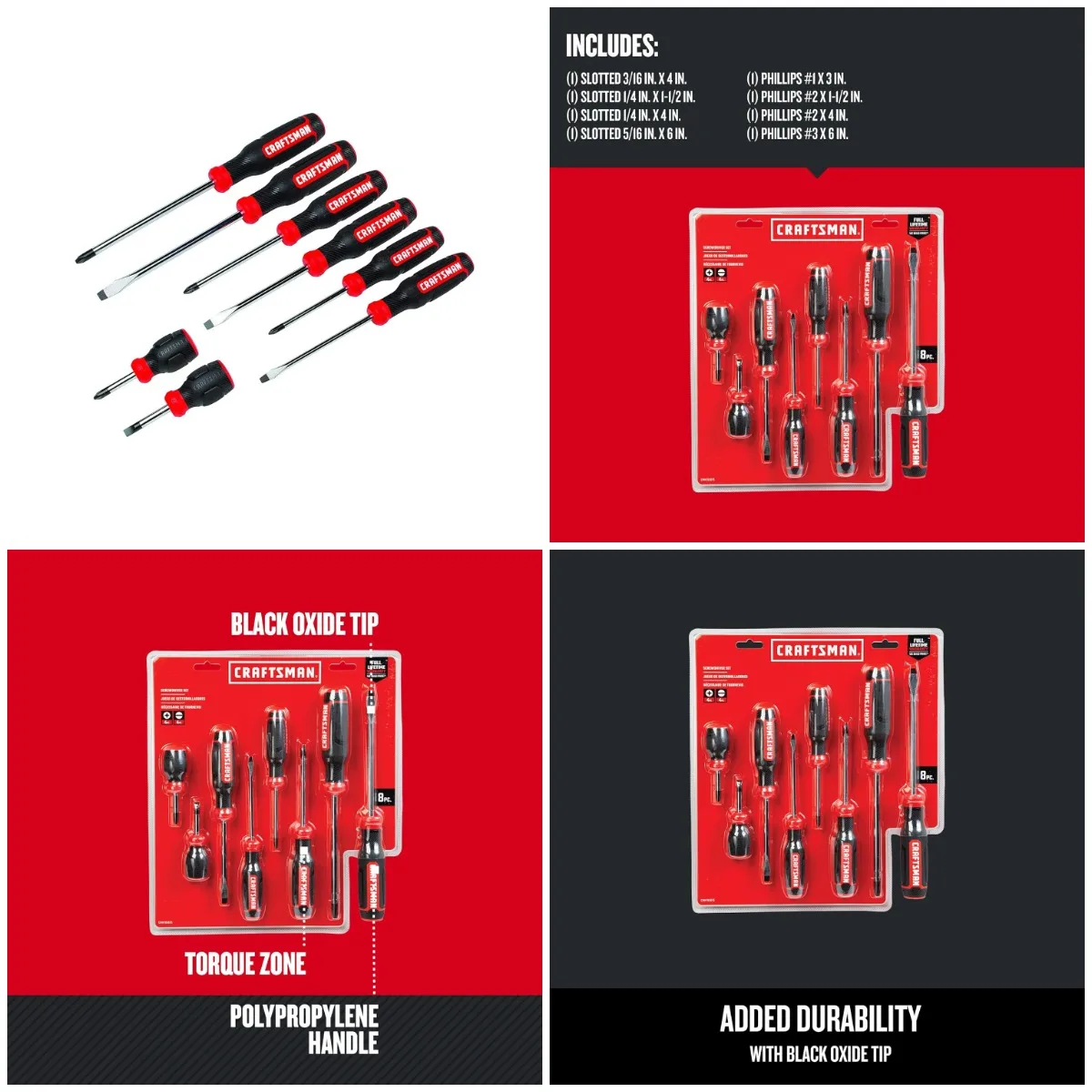 

Screwdriver Set, Bi-Material, 8 Piece Set (CMHT65075N)