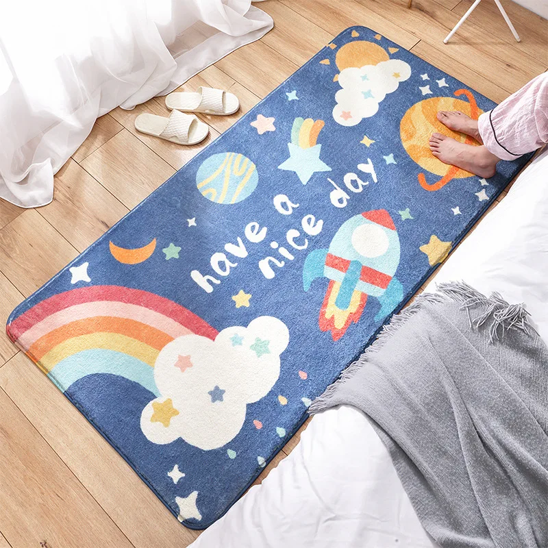 Cartoon Imitation Lamb Wool Children Bedroom Non-Slip Carpet