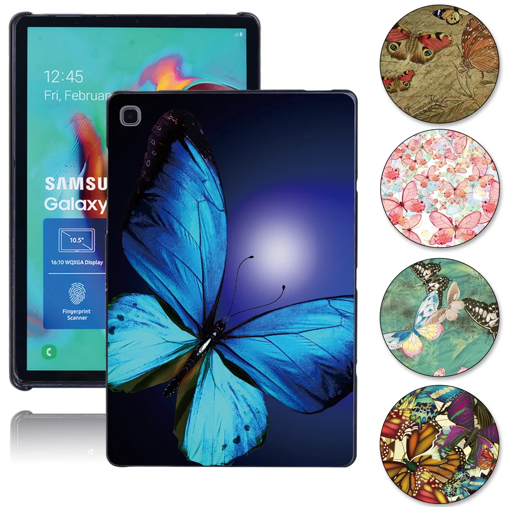 

2020 New Hard Shell Printed Butterfly Tablet Case for Samsung Galaxy Tab A A6 7.0 9.7 10.1 10.5"/E 9.6"/Tab S5e 10.5" + Pen