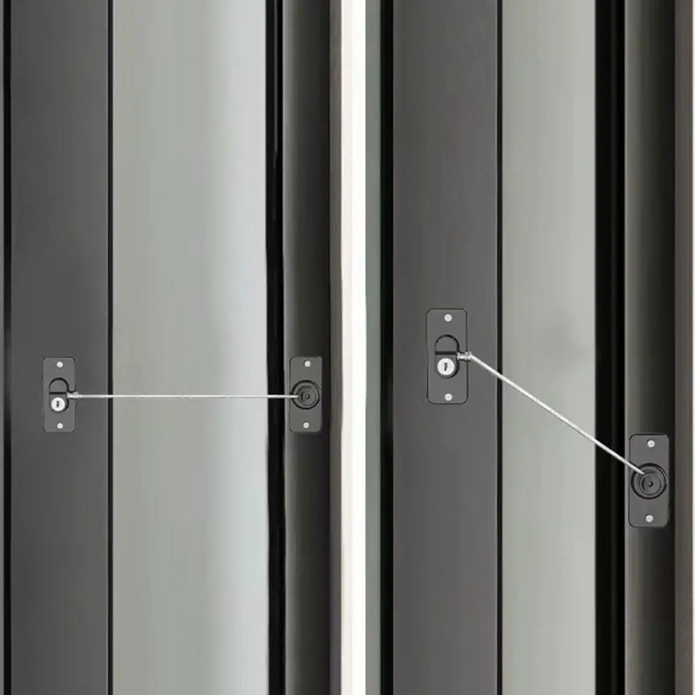 Refrigerator Lock Plastic Windows Lock with Key Children Safety Windows Lock Door Safety Restrictor Cabinet