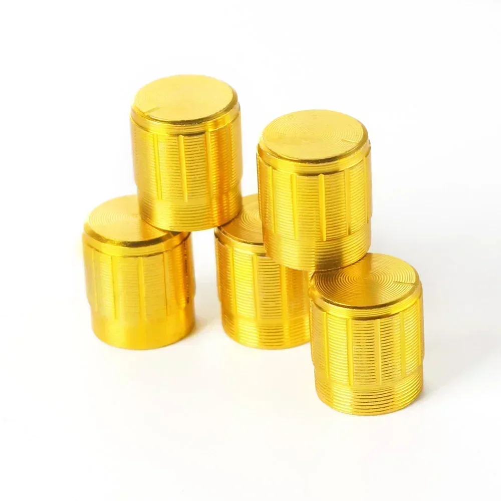 5PCS/SET WH148 Potentiometer Knob Cap Gold Aluminum Alloy Knob Caps for Rotary Switch Volume Control Knob 15*17mm