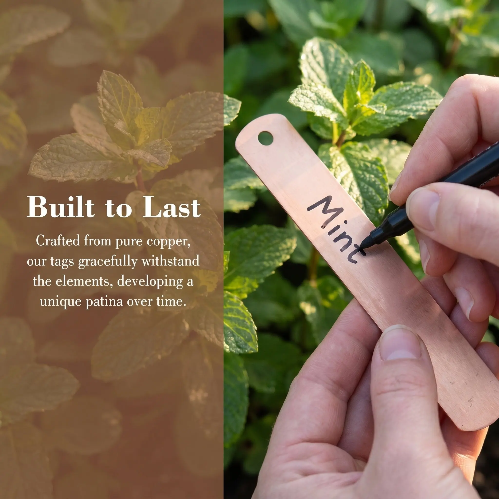 40Pcs Garden Plant Markers Copper Metal Engraving Labels Outdoor Plant Tags Decorative Reusable