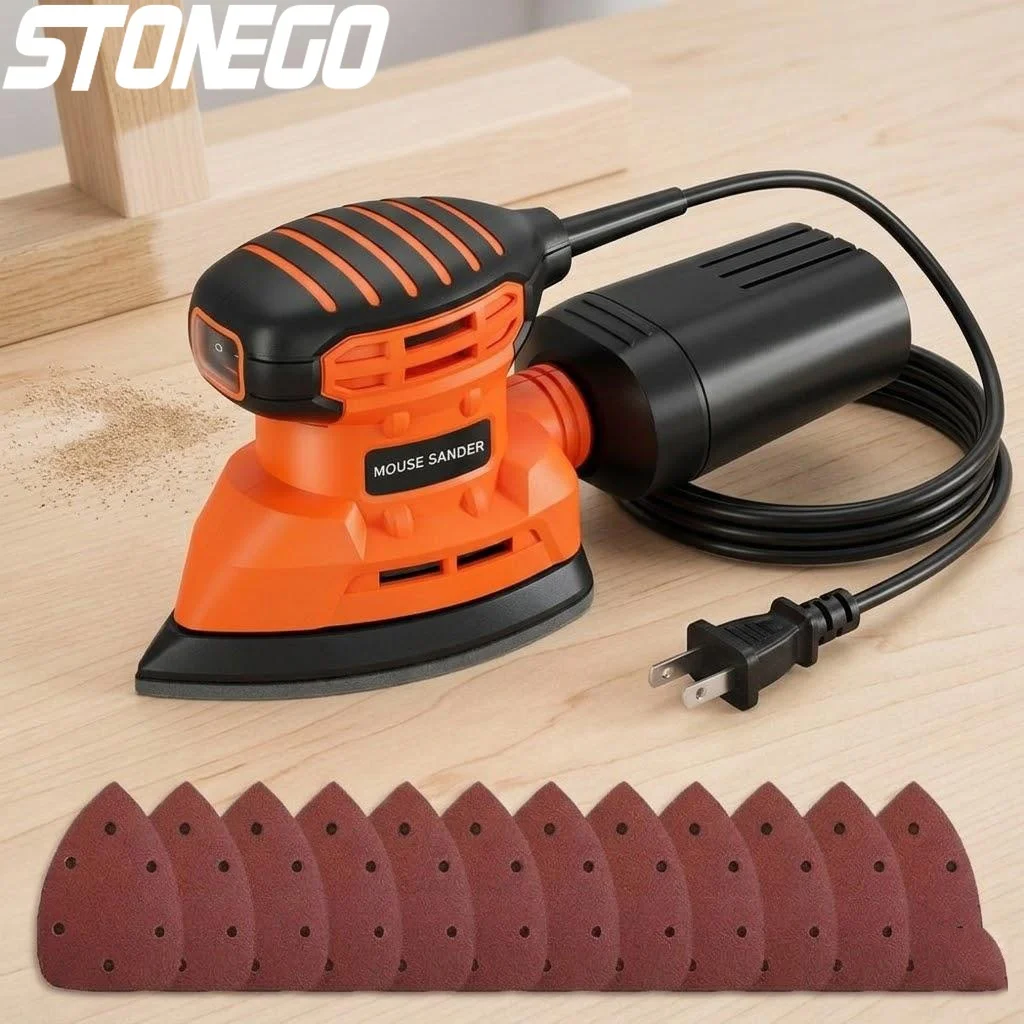 Electric Sander with Dust Collection 12pcs Sanding Sheets Corded Power Sander for Wood Metal Polishing DIY Grinding