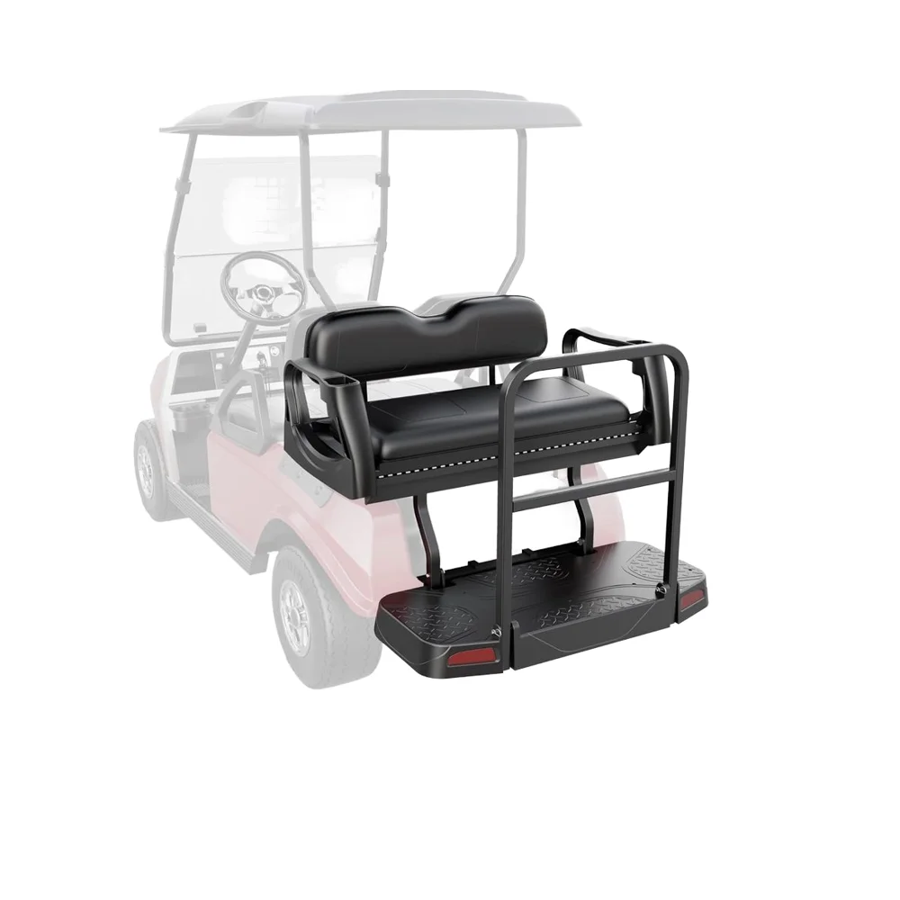 

All-Plastic Cart Rear Flip Seat Kit Fit Club Car DS Electric Carts Alloy Grab Bar Flip Folding Back Cushions