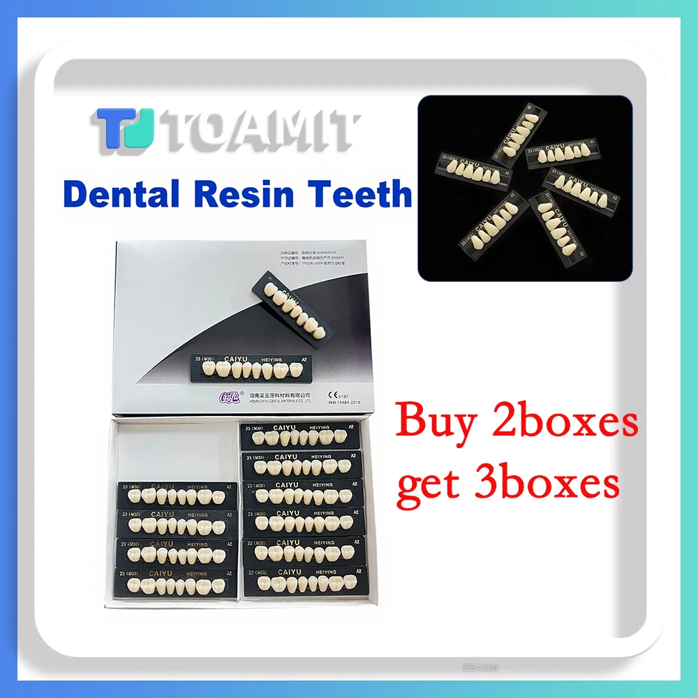 

3Boxes Denture 84Pcs/Box Synthetic Resin Teeth Acrylic Dental Nano-tech Full Mouth 2Layers A1/A2/A3 Color Dentistry Materials