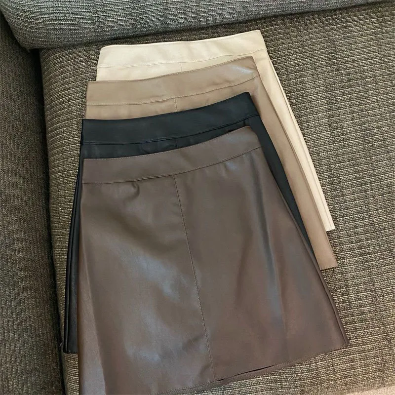 

Осень-зима, женская юбка из искусственной кожи, новинка 2025, корейская мода, тонкие мини-юбки с высокой талией, женские сексуальные кожаные юбки Bodycom