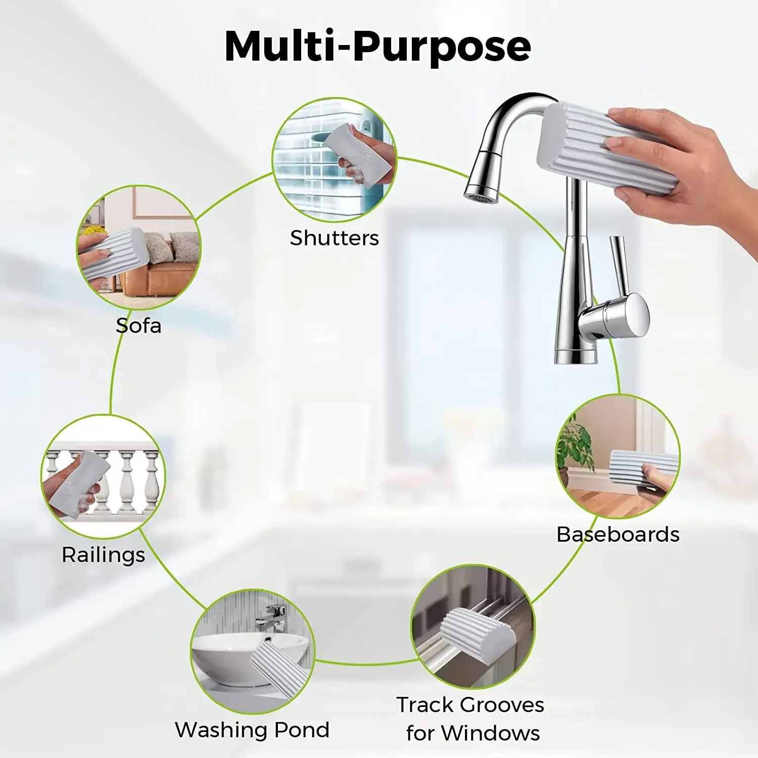 1-20pcs High Absorbency Sponge Scrubber for Pots Pans Car Exterior Stain Removal Cleaning Pad Multi Purpose Durable