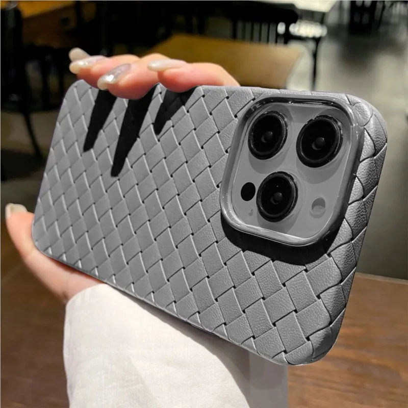 Breathable Mesh Grid Woven Cooling Thin Case For iPhone 15 14 13 12 Mini 11 Pro Max XR X XS Max 7 8 Plus SE Soft Silicone Cover