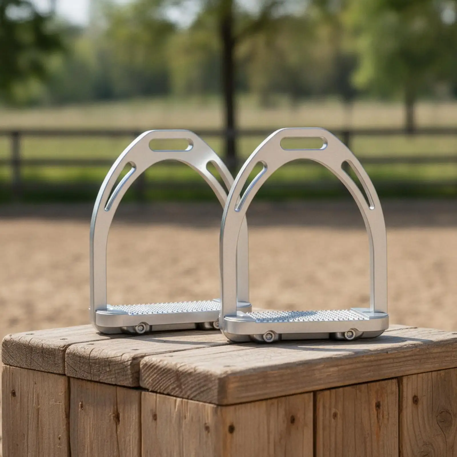 Lightweight Aluminum Alloy Stirrups for Horse Riding with Textured Grip Footbed Suitable for Training and Replacement