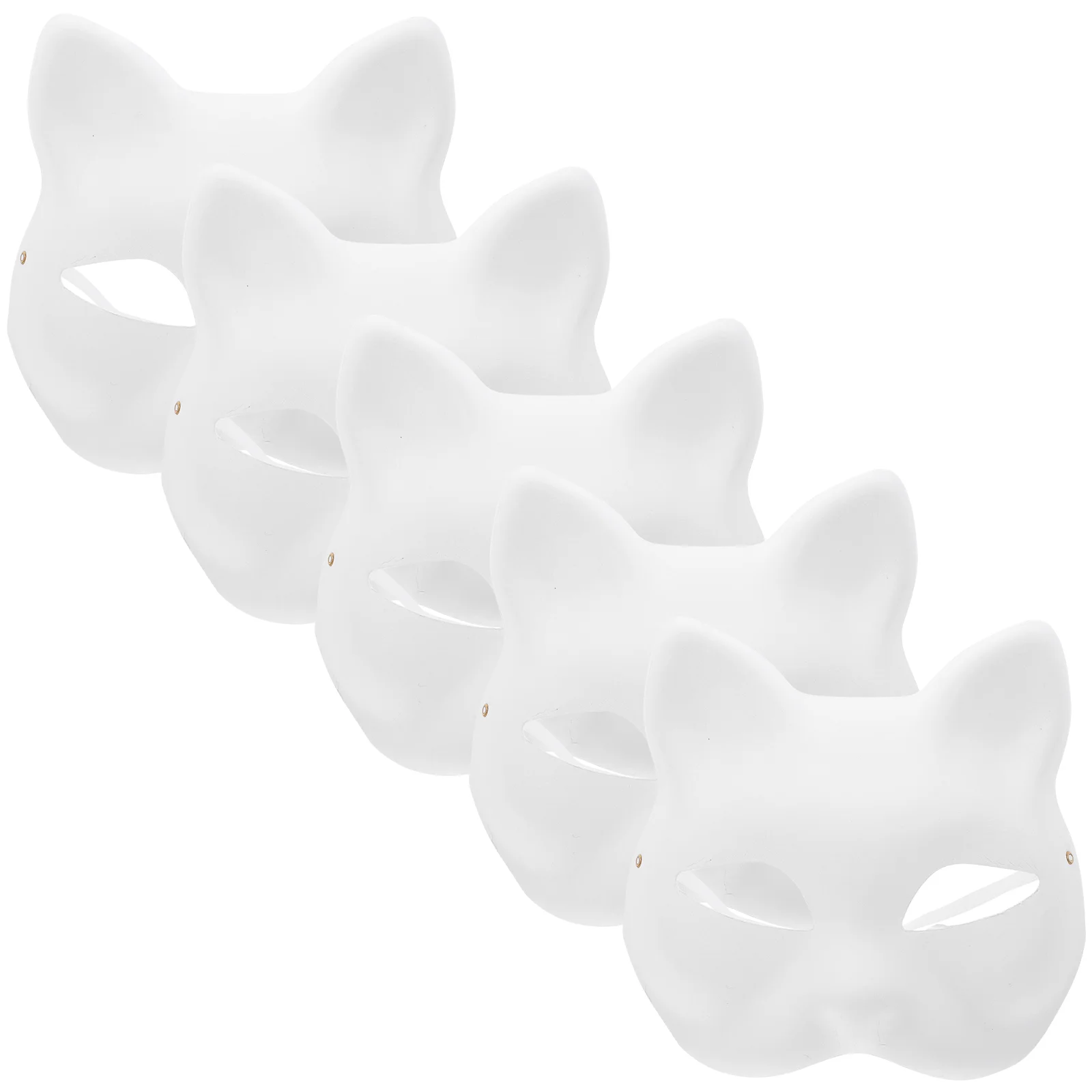 Maschere per gatti per dipingere mezza faccia fai da te carta bianca in bianco Costume di Halloween Cosplay bambino