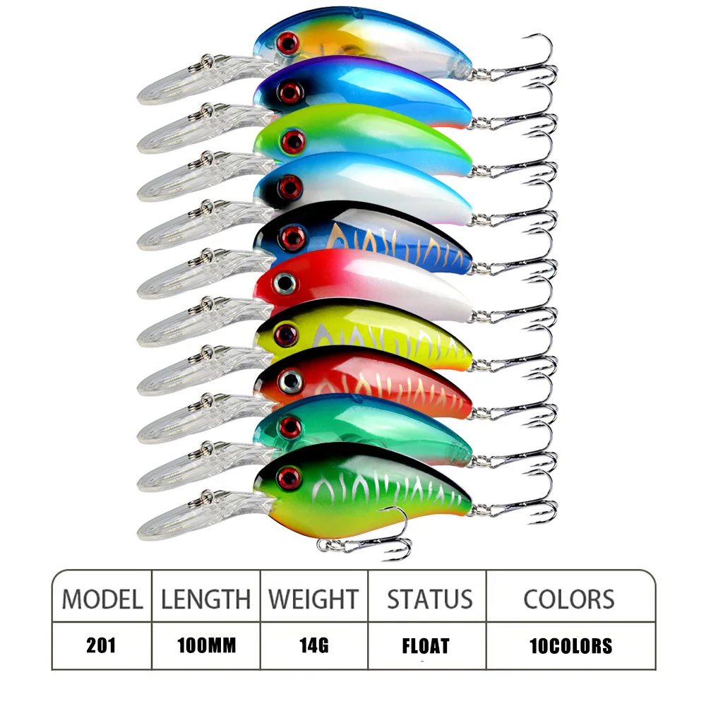 1pcs 크랭크 낚시 미끼 인공 하드 미끼 10cm/15g 크랭크베이트 저크베이트 워블러 낚시 태클 좋은 트레블 후크 태클