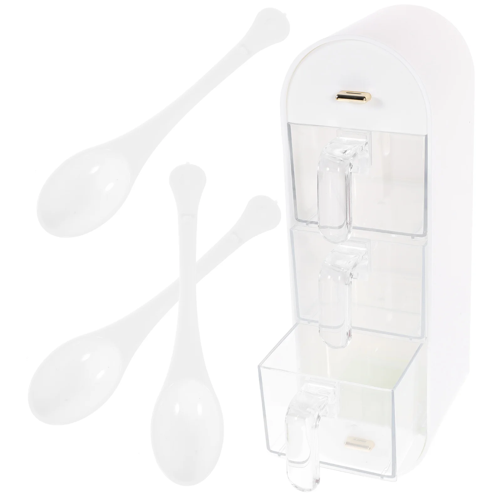 

Wall Mountable Spice Box 3 Compartments Transparent Lid Kitchen Condiment Organizer Seasoning Storage Mini Set