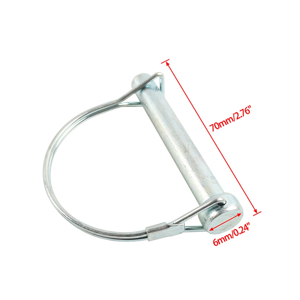 Caster Pin Trailer Coupler 10pcs M6*70mm Retainer Wire Clip D Shape Trailer Jack Pin Trailer Coupler Pintle Hook Pin