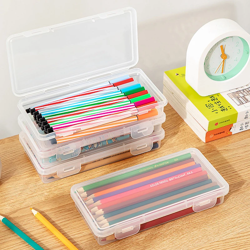 1 Pc Large Capacity Stationery Pencil Case PP Material Transparent Pencil Case Stationery School Pencil Organizer Case