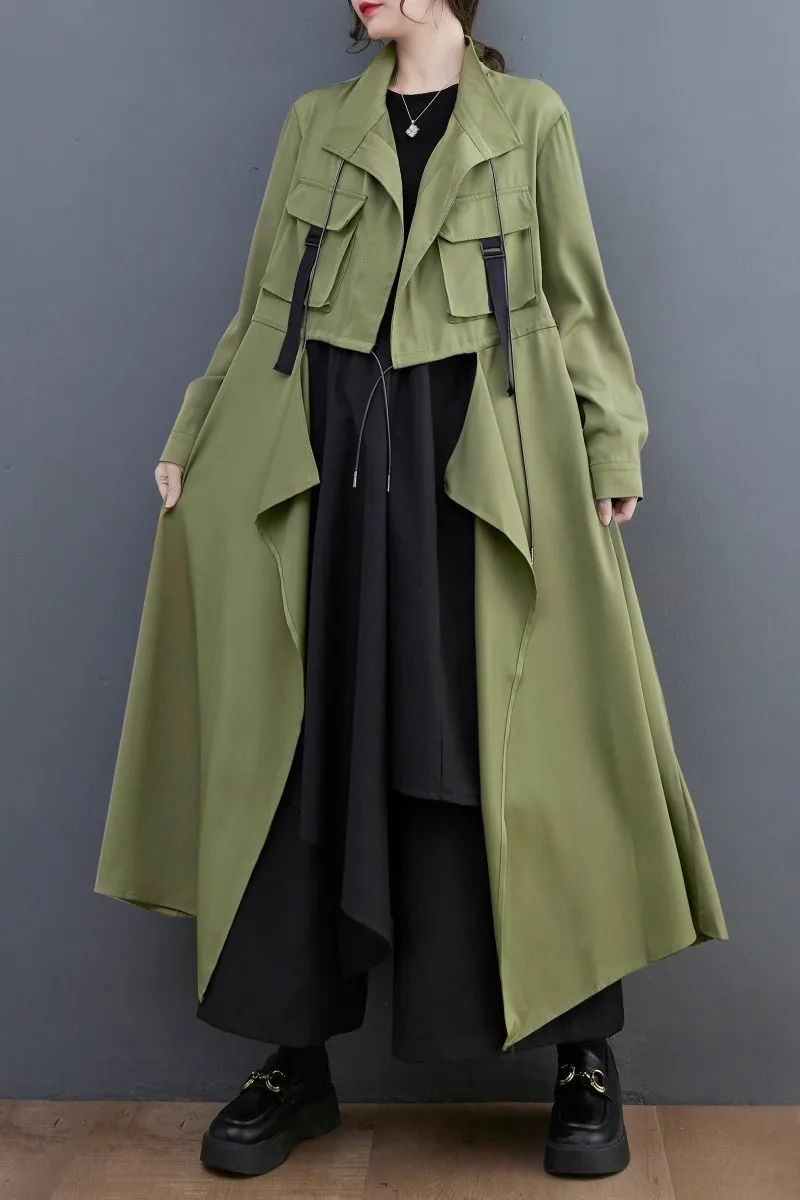 

Brown Trench Women'S Fashionable Raincoat Women' S High Neck Cropped Large Sizes Coat For Hot Woman Women Liquidation On Offer