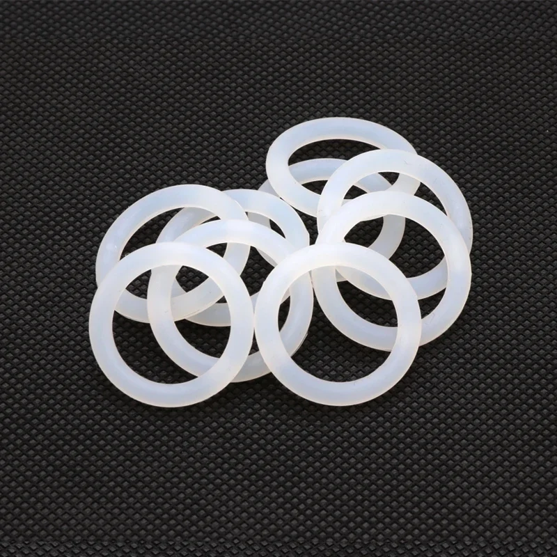 10Pcs White Food Grade Silicone O Ring Gasket CS 5mm OD 15 ~ 155mm Waterproof Washer Round O Shape VMQ O Rings Silicone Ring