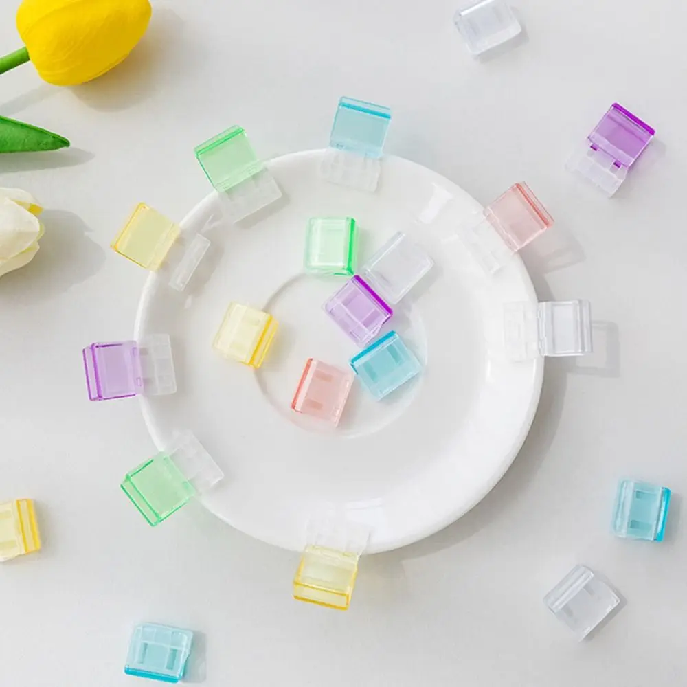 

Multi-function File Holder Clamps Transparent Candy Color Letter Paper Clip Push Clip Test Paper File Folder Corner Clip
