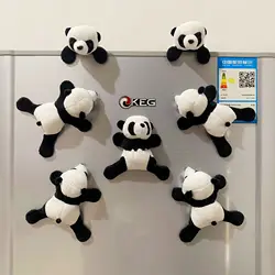 1pcs Cute Plush Panda Fridge Magnet Decoration For Home Kitchen Animal Refrigerator Magnets For Kids Gift