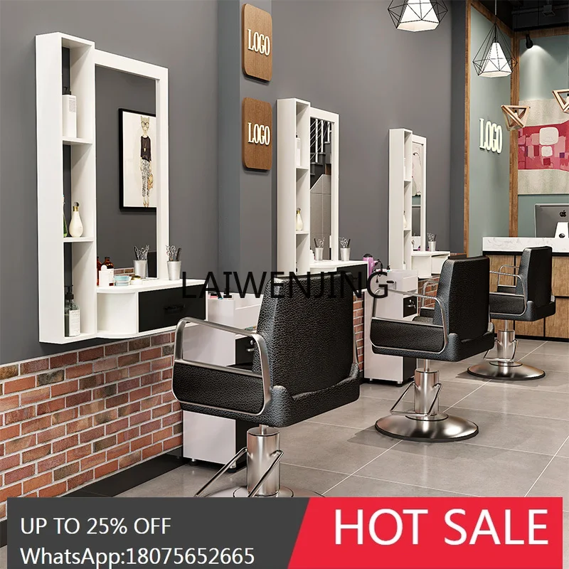 barber shop hair tool cabinet cart mirror cabinet