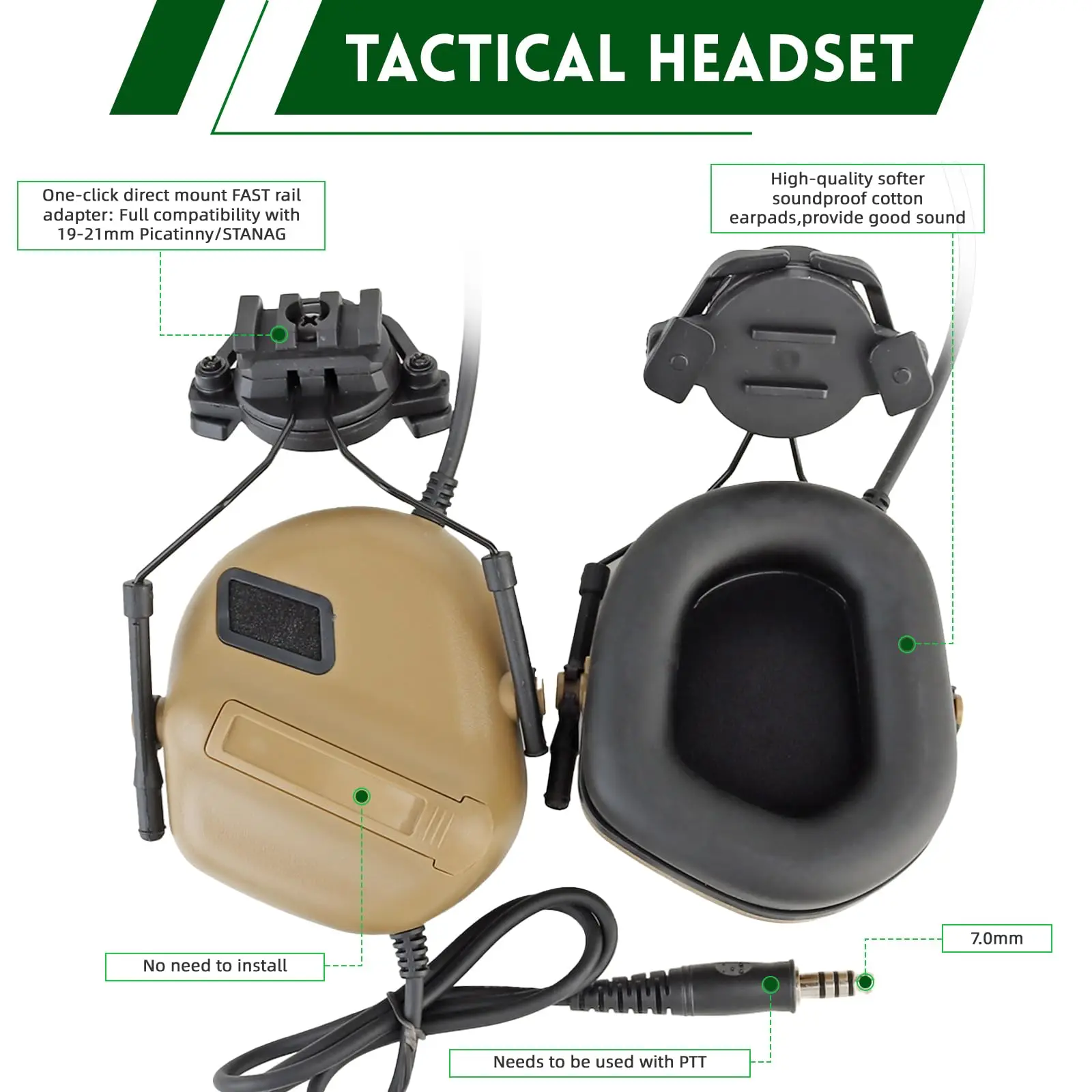 Casco táctico Airsoft con rieles – Kit visera, funda y pasamontañas - imagen 3