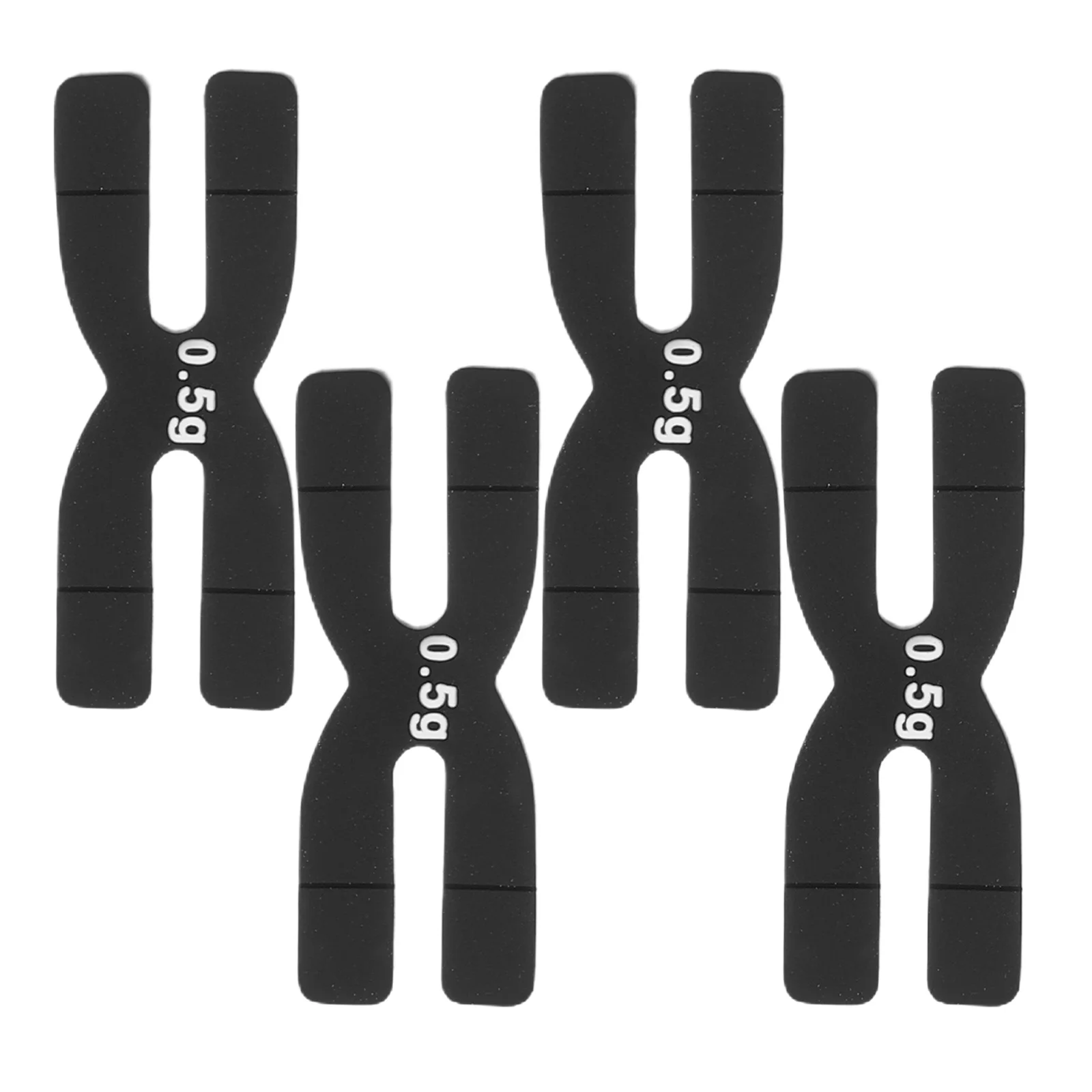 

4Pcs 0.5g Silicone Racket Weight Balance Strips Stylish Black Professional Training Competition Adjust Performance